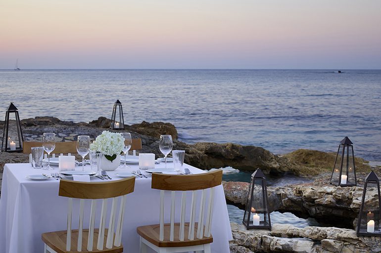 Candle light dinner experience at Creta Maris